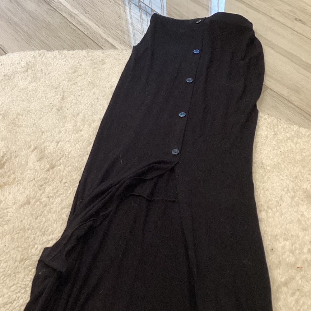 ASOS Black Maxi Skirt with Front Buttons